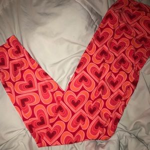 OS Lularoe Pink Hearts Leggings